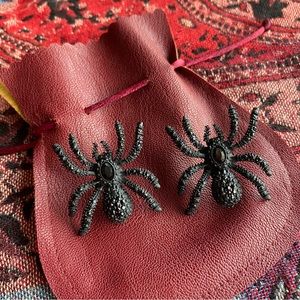 Black Spider Earrings